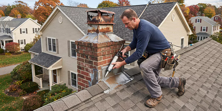 Chimney Chase Flashing Repair Cerritos