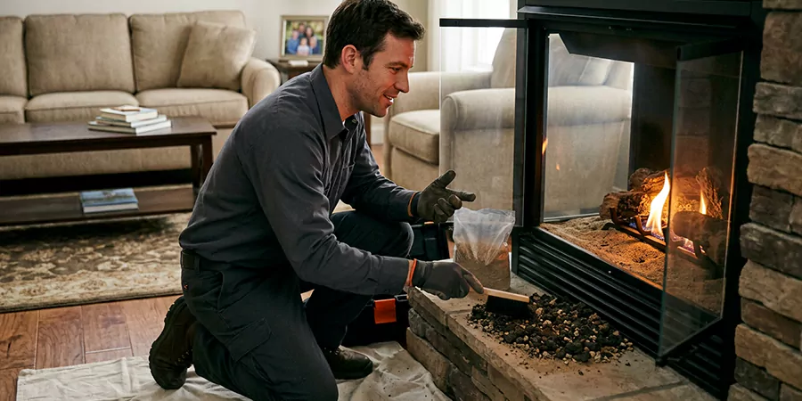 Sand and Embers for Gas Fireplace Cerritos